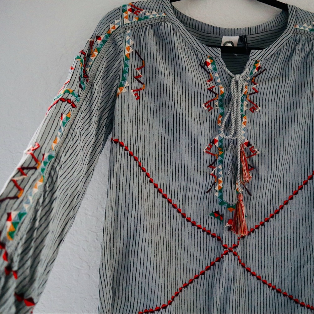 Boho lace up top
